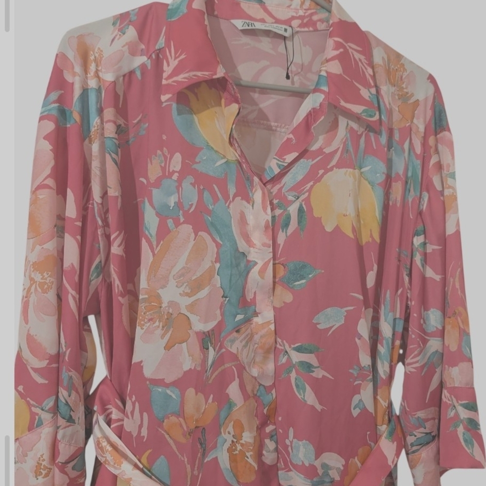 Pre -owned Floral Pink Women's Robe - Picture 9 of 9